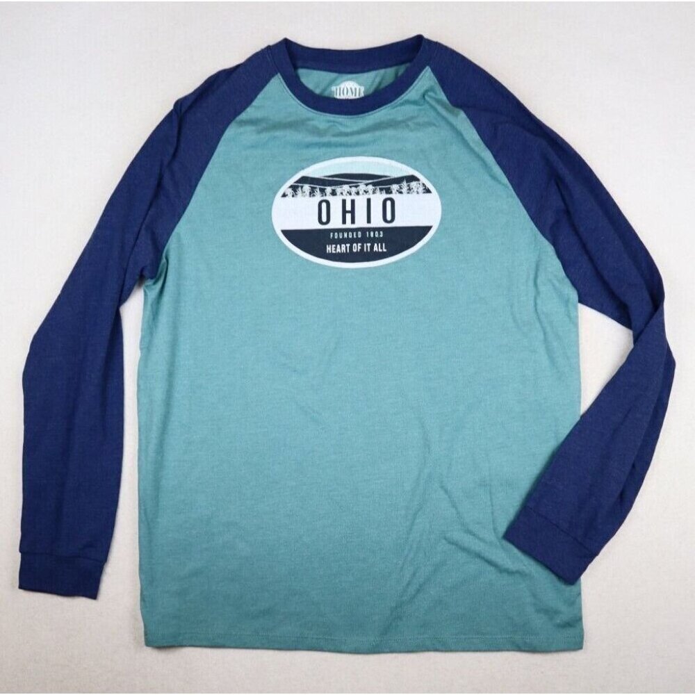 HOME FREE - MEN'S OHIO HEART OF IT ALL LONG SLEEVE RAGLAN T-SHIRT - SIZE L 42/44